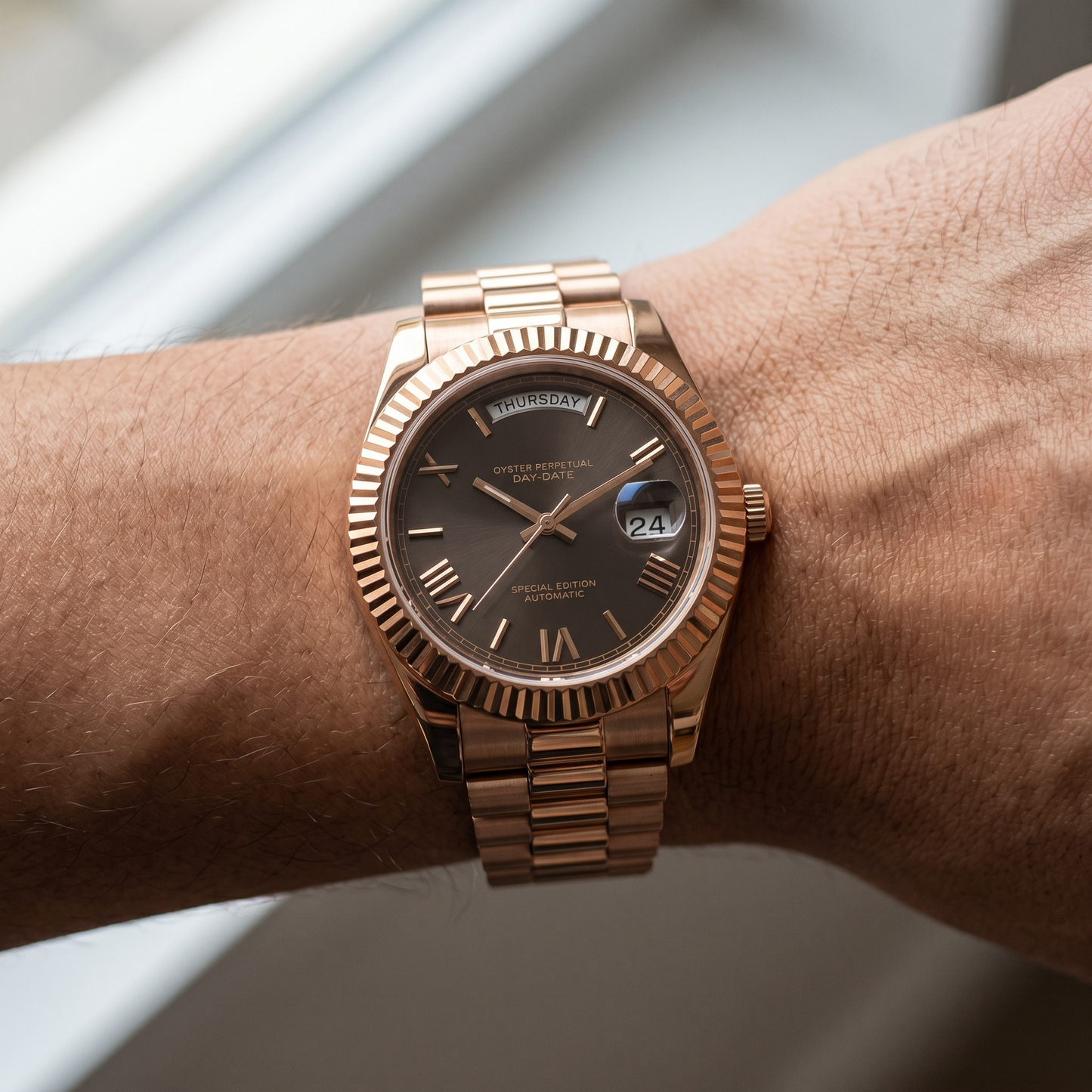 Day-Date Rose Gold Smoke Dial