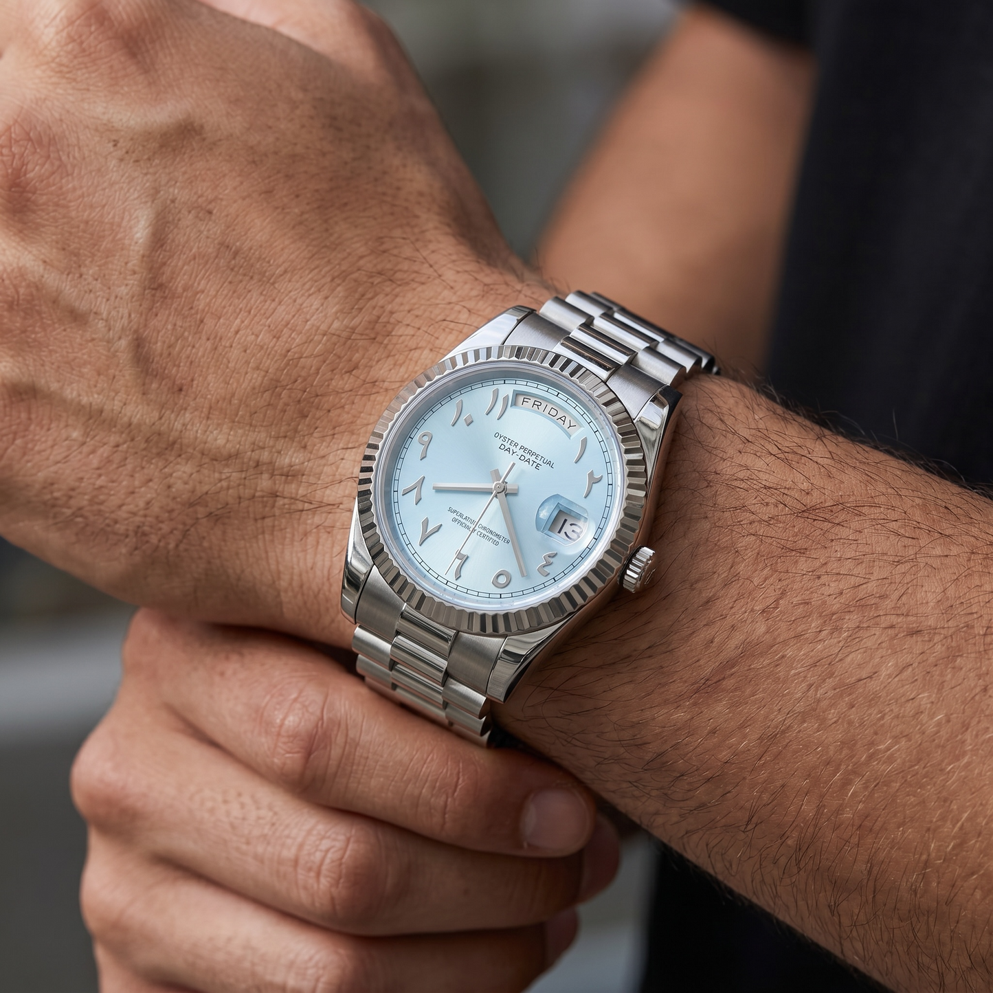 Day-Date Blue Arabic Dial