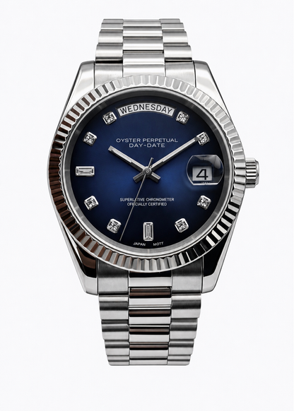 Day-Date Midnight Blue Baguette diamonds