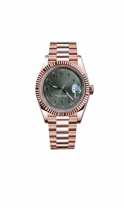 Datejust Rose & Olive Green Arabic Dial