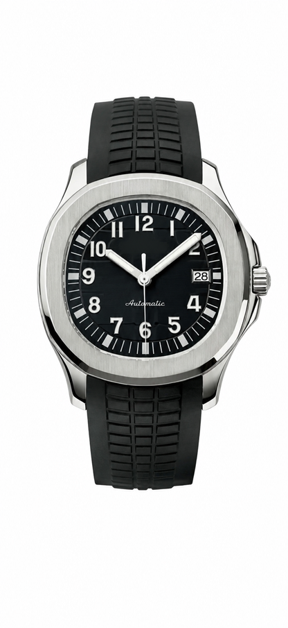 Aquanaut Black Strap & Silver