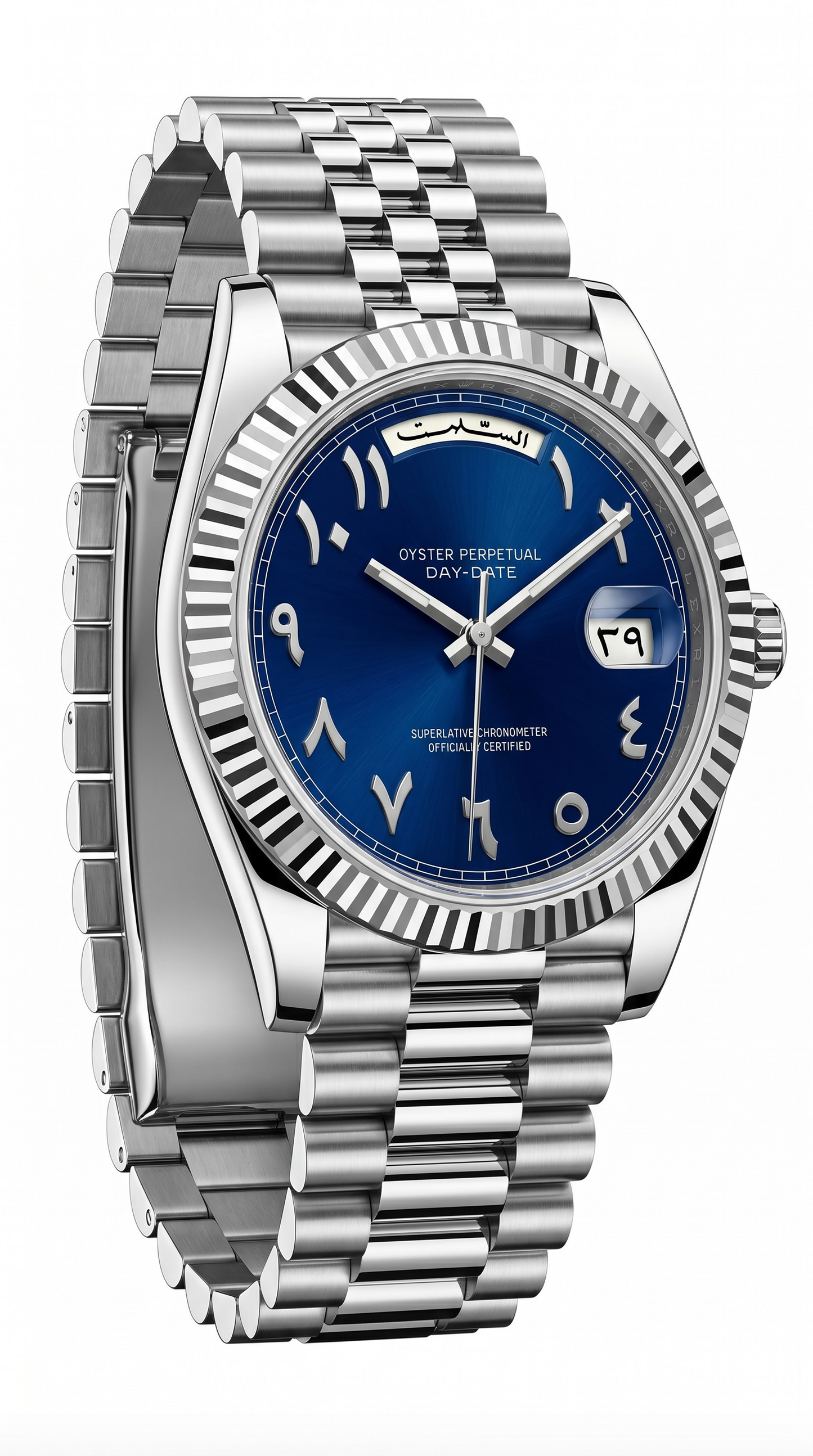 Day-Date Royal Blue Arabic Dial