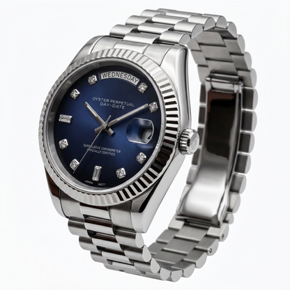 Day-Date Midnight Blue Baguette diamonds