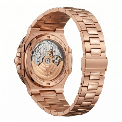 Nautilus Rose Gold & Chocolate Brown Open Heart