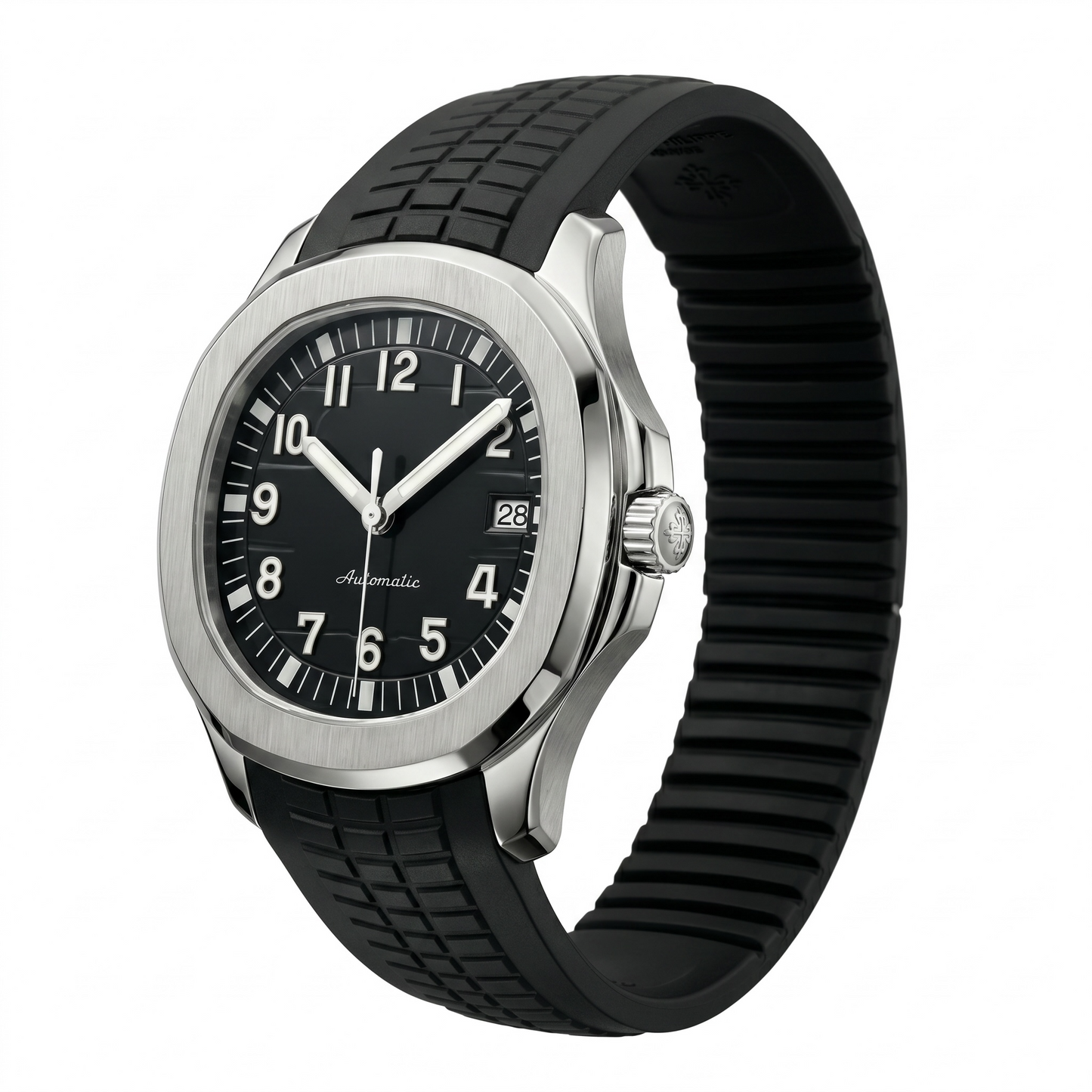 Aquanaut Black Strap & Silver