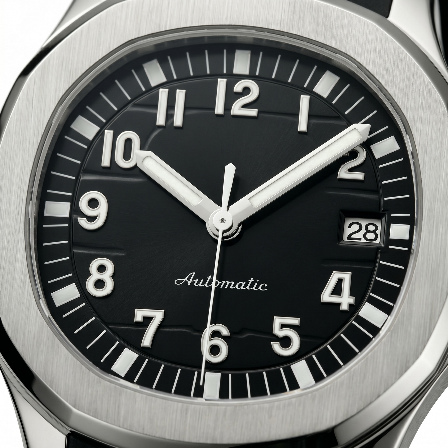 Aquanaut Black Strap & Silver