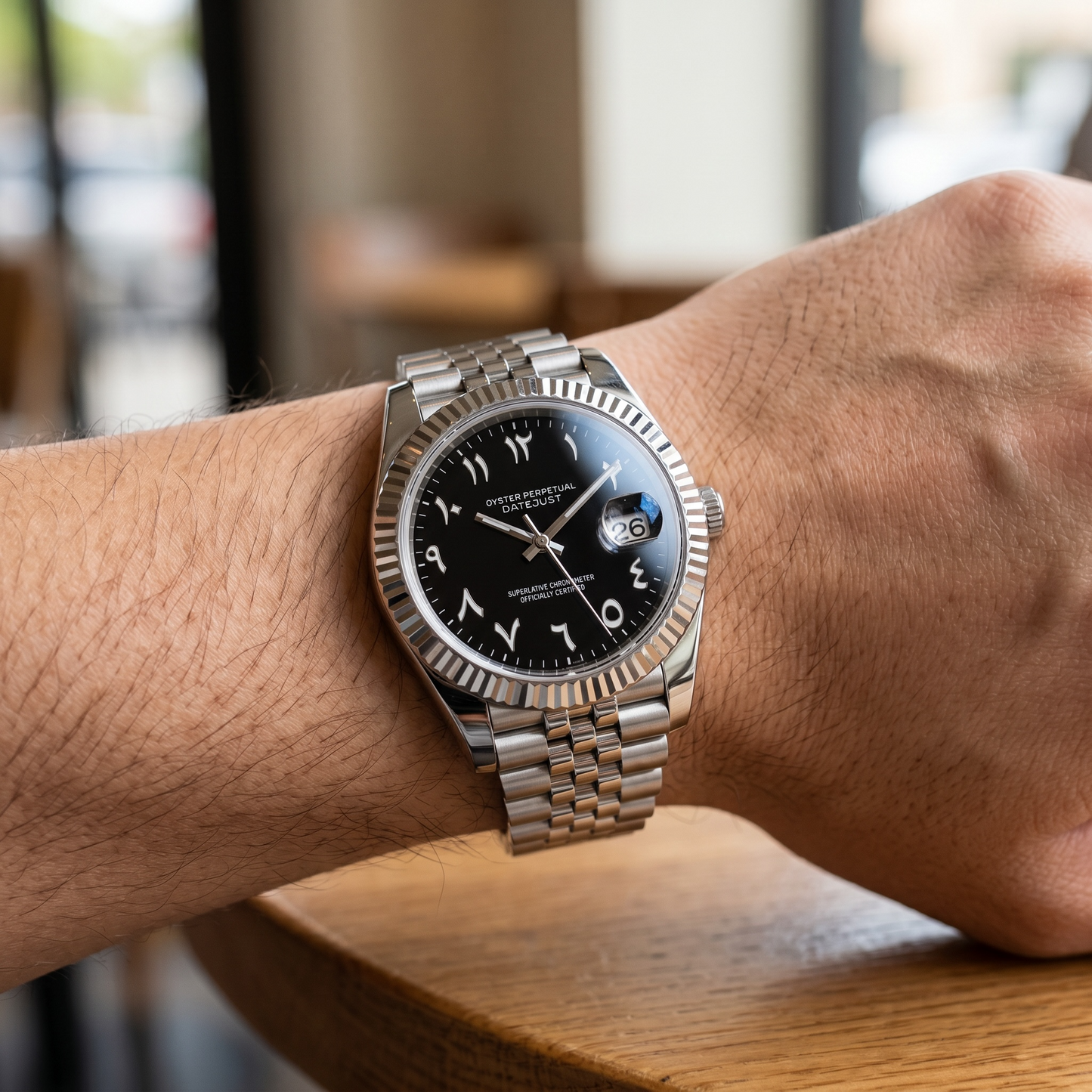 Datejust Black Arabic